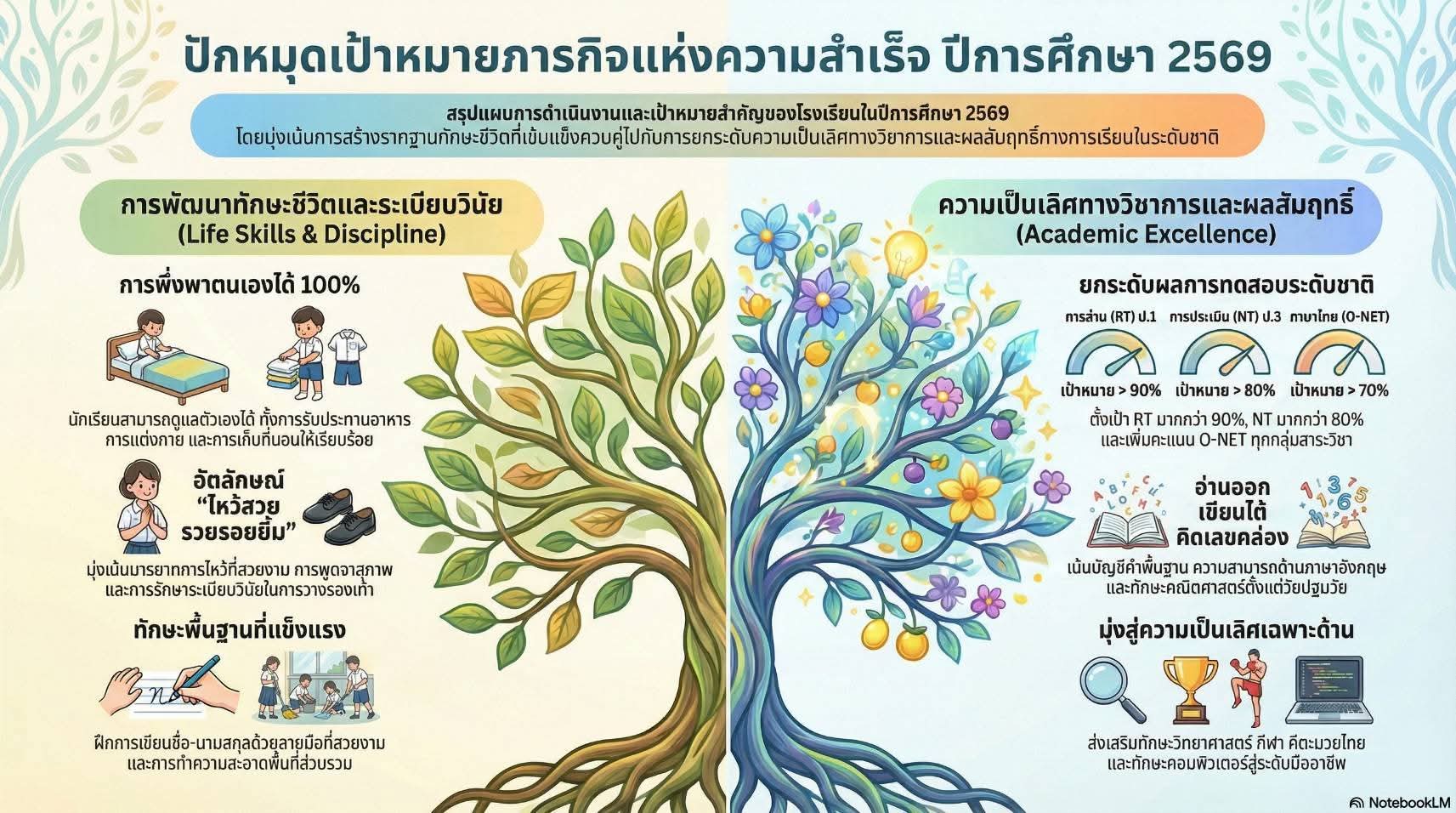 ภารกิจหลักและเป้าหมายการพัฒนาคุณภาพการศึกษาของผู้บริหารสถานศึกษา และการจัดการเรียนรู้ของครูและบุคลากรทางการศึกษารายบุคคล โรงเรียนบ้านหนองคูณ ปีการศึกษา 2569