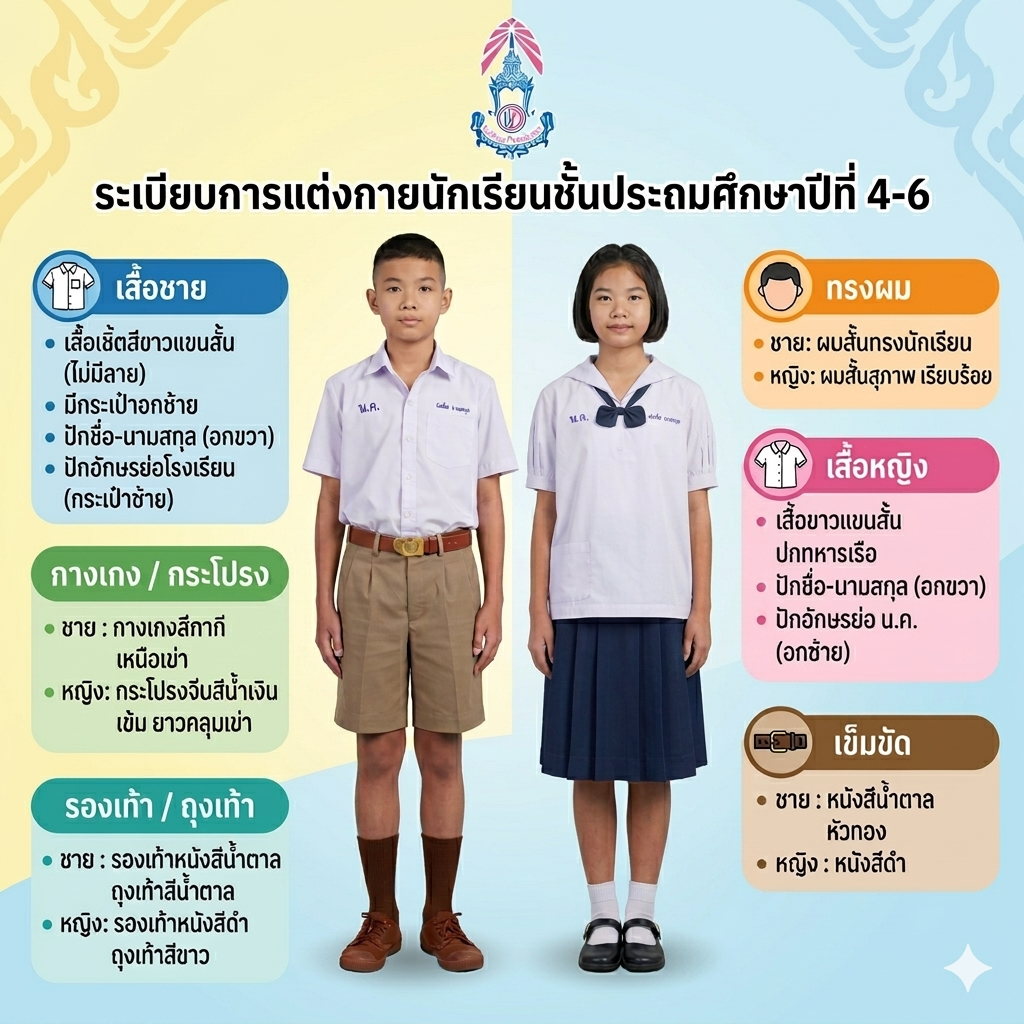 ระเบียบการแต่งกายชุดนักเรียน #โรงเรียนบ้านหนองคูณ